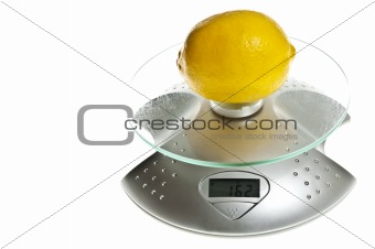 Lemon on food scale