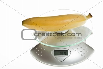 Banana on food scale