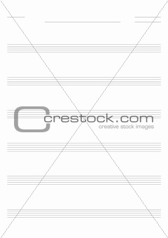 Blank music sheet for guitar tabs