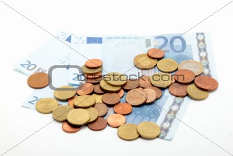 coins and euro
