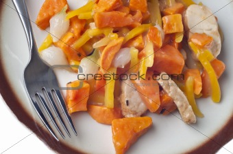 Chicken Sweet Potato and Pearl Onion Dinner