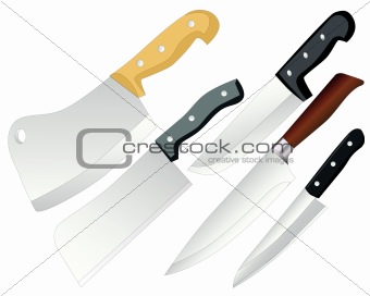different cooks kitchen knives 