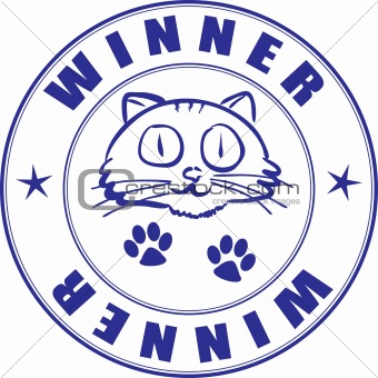Round stamp on certificate - winner of pets competition
