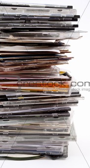 Pile of optical disc cases 