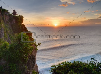 Sunset from the top of cliff