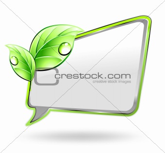 Banner with green leaf. Vector