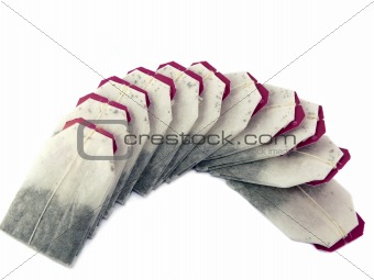 Teabags isolated on a white background 