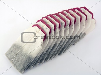 Teabags isolated on a white background 