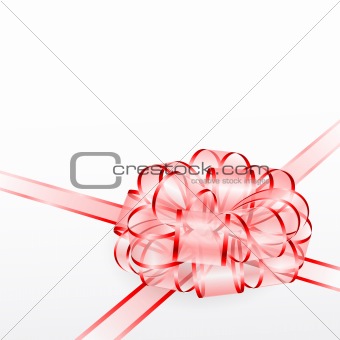 Red transparent bow isolated on white