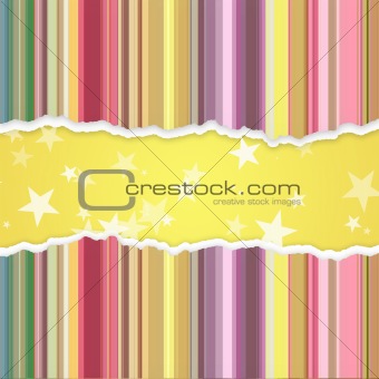 Abstract banner with stripes and stars