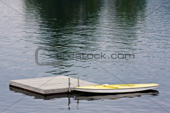 Docked Boat on Lake