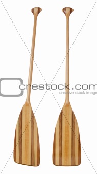 bent shaft wood  canoe paddle