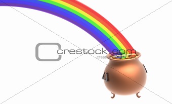 Pot full of gold coins