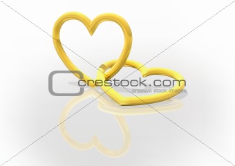 Gold Entwined Hearts