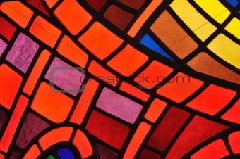 Stained glass window in church - background