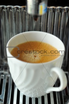 pouring espresso