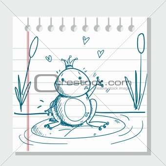 sketched frog prince