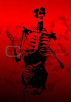 Bloody 2D Skeleton With Guts