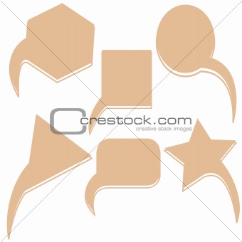 abstract brown text bubbles isolated on white background