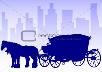 Carriage in big city