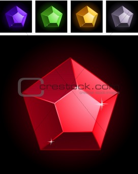 Collection of stylized gems