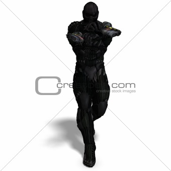 science fiction male character in futuristic suit