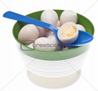 Bowl of Boiled Quail Eggs