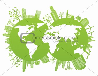 Green and environment planet background