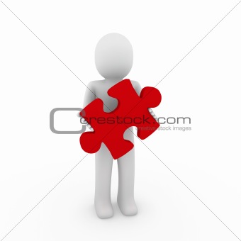 3d human red puzzle