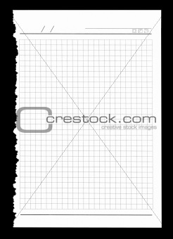 Torn notebook sheet
