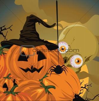 Halloween pumpkin vector illustration. 