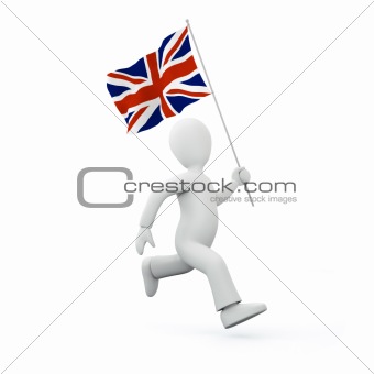 Holding a flag of the united kingdom