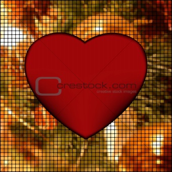 Mosaic valentine card with heart. EPS 8