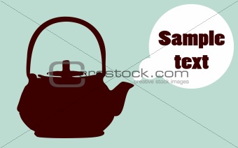 Abstract vector Boiling teapot silhouette  poster, preparation 