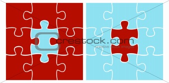 Color Puzzle cards, vector cards, game backgrounds