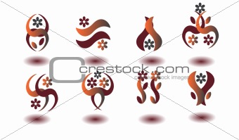 Vector version. Set of different abstract symbols for design. 