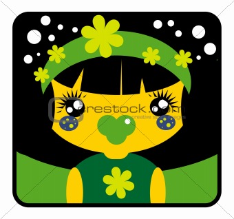 Vector Girl Label from big kids avatar collection