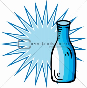 Fresh Milk Bottle with advertising tag flash