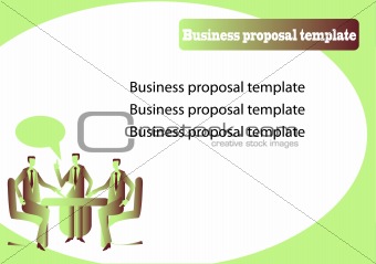 Business proposal template with speaker and speech bobble