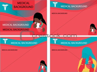 4 medical backgrounds vector