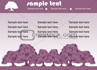 Proposal card design with stylized trees logo and text 