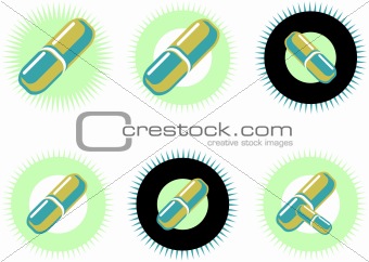 Medical Pills frame tag labels