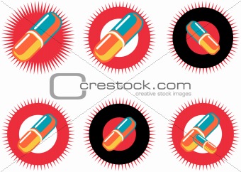 Medical Pills frame tag labels