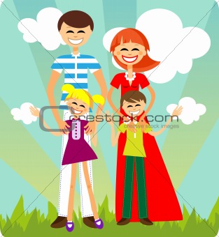 Happy Family card, vector background, wallpaper. Smiling People 