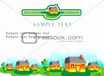 Vector real estate background for purposes. Townhouse decoration