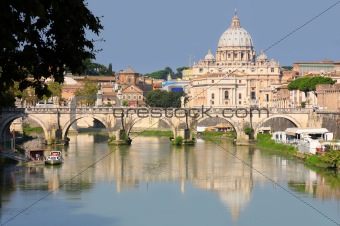 view of panorama Vatican City in Rome, Italy