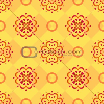 Background, red pattern on yellow