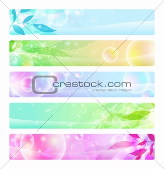 glossy banners colorful, headers