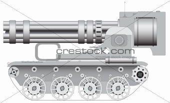 Fantastic gun on crawler - illustration eps8