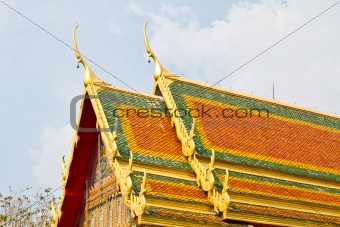 Roof buddhist temples in Thailand